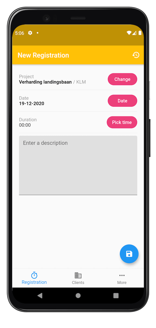 screenshot of the Value Your Time app